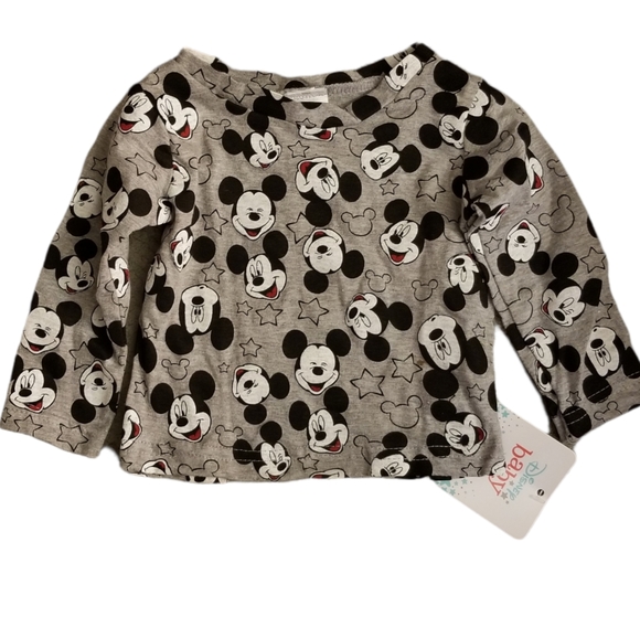 Baby Disney Mickey Mouse Overalls and Shirt 2-piece set. Size 0-3 Months - Picture 3 of 6